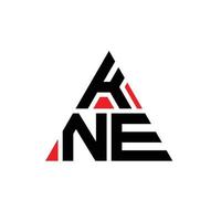 KNE triangle letter logo design with triangle shape. KNE triangle logo design monogram. KNE triangle vector logo template with red color. KNE triangular logo Simple, Elegant, and Luxurious Logo.