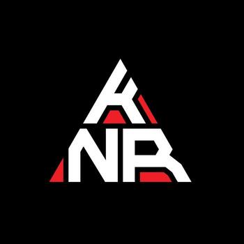 KNR triangle letter logo design with triangle shape. KNR triangle logo design monogram. KNR triangle vector logo template with red color. KNR triangular logo Simple, Elegant, and Luxurious Logo.