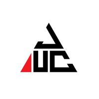 JUC triangle letter logo design with triangle shape. JUC triangle logo design monogram. JUC triangle vector logo template with red color. JUC triangular logo Simple, Elegant, and Luxurious Logo.