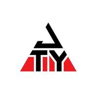 JTY triangle letter logo design with triangle shape. JTY triangle logo design monogram. JTY triangle vector logo template with red color. JTY triangular logo Simple, Elegant, and Luxurious Logo.