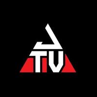 diseño de logotipo de letra triangular jtv con forma de triángulo. monograma de diseño del logotipo del triángulo jtv. plantilla de logotipo de vector de triángulo jtv con color rojo. logotipo triangular jtv logotipo simple, elegante y lujoso.