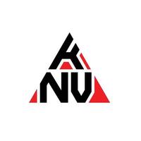 diseño de logotipo de letra triangular knv con forma de triángulo. monograma de diseño del logotipo del triángulo knv. plantilla de logotipo de vector de triángulo knv con color rojo. logotipo triangular knv logotipo simple, elegante y lujoso.