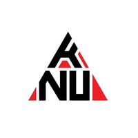 diseño de logotipo de letra triangular knu con forma de triángulo. monograma de diseño del logotipo del triángulo knu. plantilla de logotipo de vector de triángulo knu con color rojo. logotipo triangular knu logotipo simple, elegante y lujoso.