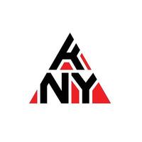 KNY triangle letter logo design with triangle shape. KNY triangle logo design monogram. KNY triangle vector logo template with red color. KNY triangular logo Simple, Elegant, and Luxurious Logo.