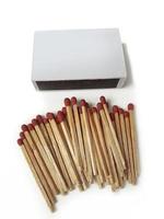 Bright red wooden matches as isolated on a white background photo