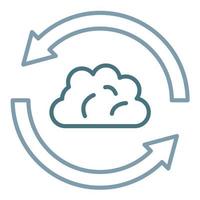 Cloud Sync Line Two Color Icon vector