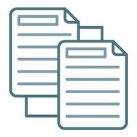 Duplicate Documents Line Two Color Icon vector