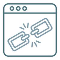 Broken Link Line Two Color Icon vector