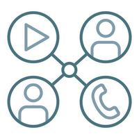 Social Network Line Two Color Icon vector