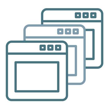 icono de dos colores de la línea de pestañas del navegador vector