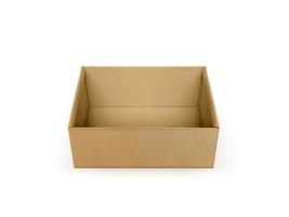 Open Empty Cardboard Box Isolated on White Background photo