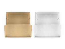 blank packaging boxes - open mockup, isolated on white background photo