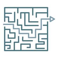 Maze Solution Line Two Color Icon vector