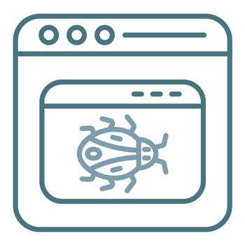 línea de malware de aplicación icono de dos colores vector