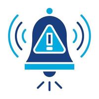 Warning Alarm Glyph Two Color Icon vector