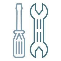 Screwdriver and Wrench Line Two Color Icon vector