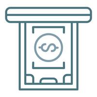 Cash Withdrawal Line Two Color Icon vector