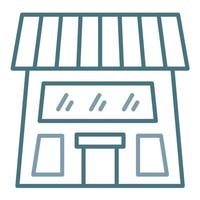 Store Front Line Two Color Icon vector