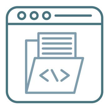 línea de desarrollo web icono de dos colores vector