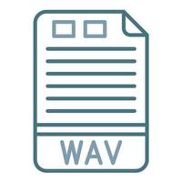 WAV Line Two Color Icon vector
