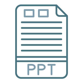 PPT Line Two Color Icon vector
