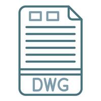 DWG Line Two Color Icon vector