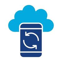 Cloud Sync Glyph Two Color Icon vector
