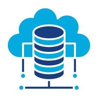 Cloud Database Glyph Two Color Icon vector