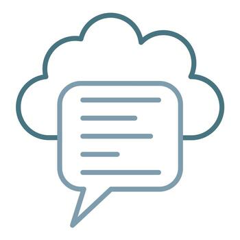Cloud Message Line Two Color Icon vector