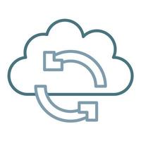 Cloud Sync Line Two Color Icon vector