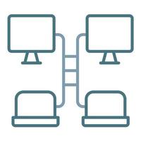 System Netowrk Line Two Color Icon vector