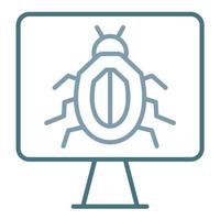 Computer Virus Line Two Color Icon vector