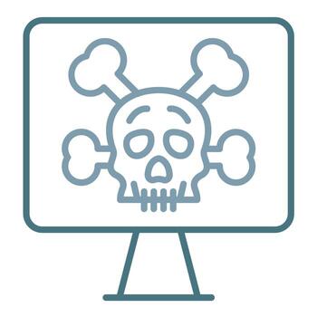 Computer Hacked Line Two Color Icon vector