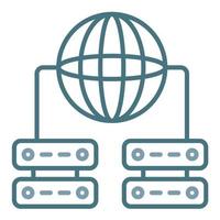 Global Servers Line Two Color Icon vector
