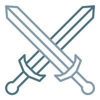 Swords Line Two Color Icon vector