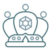 Crown Line Two Color Icon vector