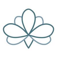 Lotus Line Two Color Icon vector