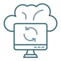 Cloud Sync Line Two Color Icon vector