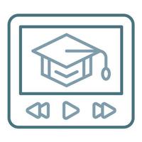 Video Tutorial Line Two Color Icon vector