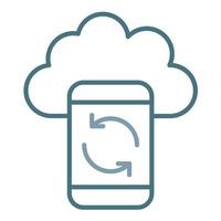 Cloud Sync Line Two Color Icon vector