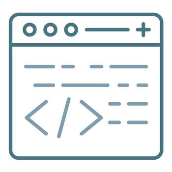 línea de programación icono de dos colores vector