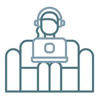 Relax Work Line Two Color Icon vector