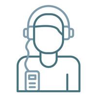 Listening Music Line Two Color Icon vector