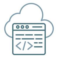 Cloud Coding Line Two Color Icon vector