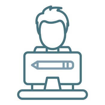 Graphic Designer Line Two Color Icon vector