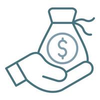 Cash Donation Line Two Color Icon vector