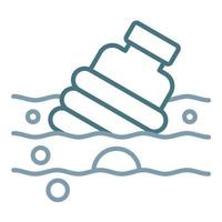 Water Pollution Line Two Color Icon vector