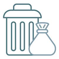 Trash Line Two Color Icon vector