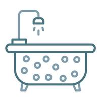 Bathtub Line Two Color Icon vector