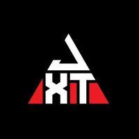 JXT triangle letter logo design with triangle shape. JXT triangle logo design monogram. JXT triangle vector logo template with red color. JXT triangular logo Simple, Elegant, and Luxurious Logo.